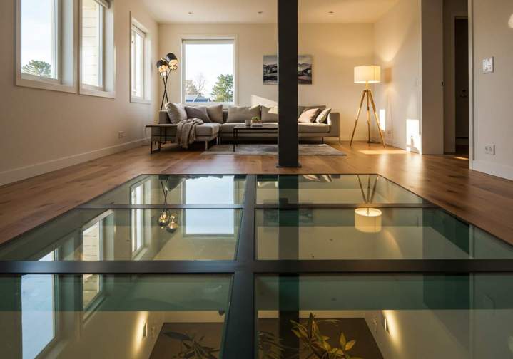 Installation de plancher de verre Givors